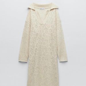 POINTELLE KNIT POLO DRESS